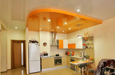 кухня натяжной потолок